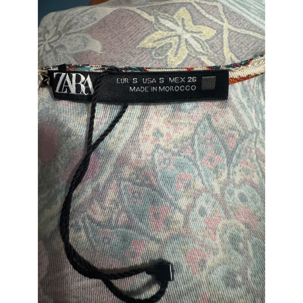 Zara Green Multi Color Pattern Patchwork Floral M… - image 5